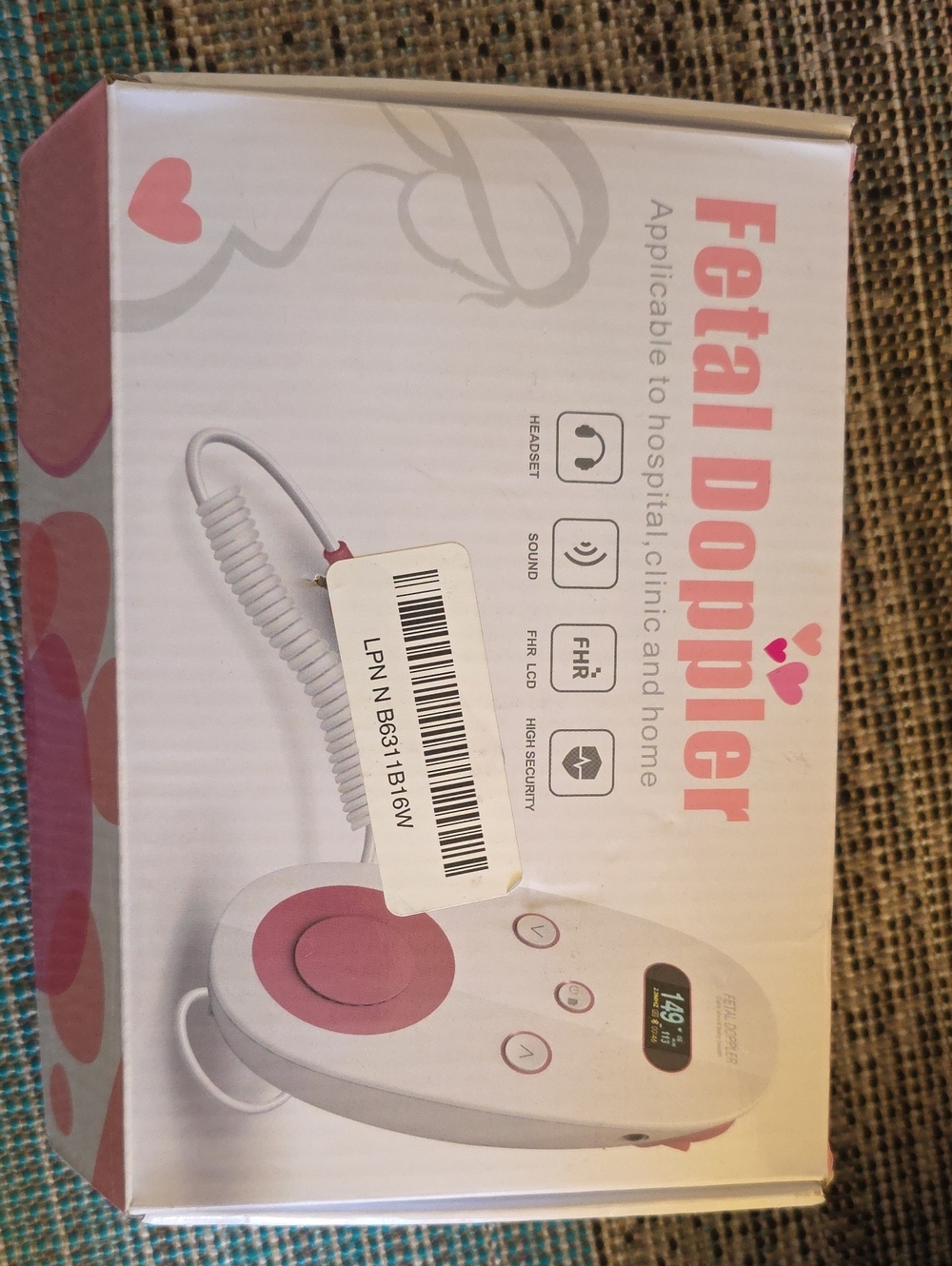 Fetal Doppler Heartbeat Monitor - Pink